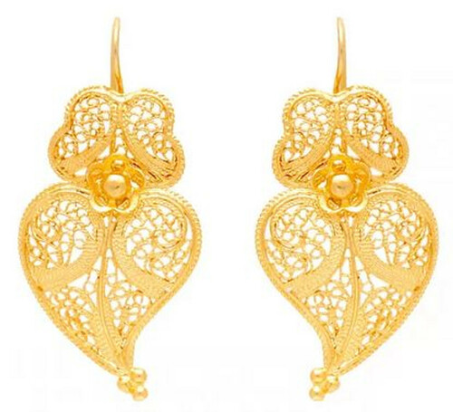 Casa Padrino Luxus Damen Ohrringe - Handgefertigte 19,2 Karat Gold Ohrringe - Hochwertiger Damenschmuck - Luxus Qualit�t