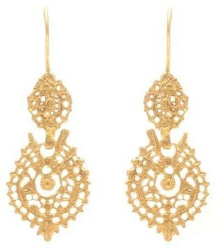 Casa Padrino Luxus Damen Ohrringe - Handgefertigte 19,2 Karat Gold Ohrringe - Hochwertiger Damenschmuck - Luxus Qualit�t