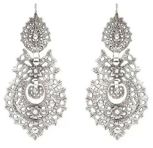 Casa Padrino Luxus Damen Ohrringe Silber - Handgefertigte Sterlingsilber Ohrringe - Luxus Damenschmuck