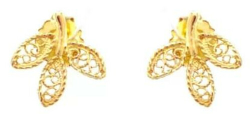 Casa Padrino Luxus Damen Ohrstecker - Handgefertigte 19,2 Karat Gold Ohrringe - Hochwertiger Luxus Damenschmuck