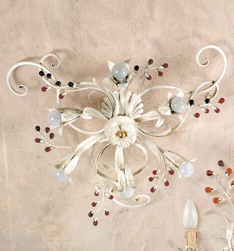 Casa Padrino Barock Deckenleuchte  70 x T. 22 cm 6-flammig - Handgefertigte Leuchte aus Italien - Barock Leuchten