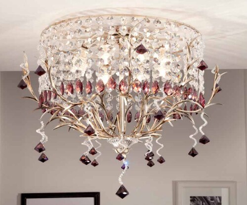 Casa Padrino Barock Deckenleuchte Silber  90 x T. 65 cm 8-flammig - Handgefertigte Leuchte aus Italien - Barock Leuchten