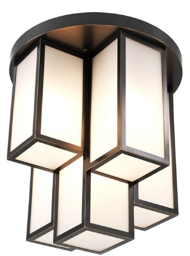 Casa Padrino Luxus Deckenleuchte Bronze / Wei�  50 x H. 53,5 cm - Luxus Qualit�t