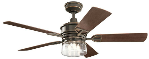 Casa Padrino Luxus Deckenventilator mit LED Beleuchtung und Fernbedienung Bronze / Braun 132 x H. 48 cm - Luxus Qualit�t