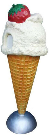 Casa Padrino Luxus Deko Eis im H�rnchen / Abfalleimer Mehrfarbig H. 170 cm - Gro�es Deko Eis - Wetterbest�ndiges XXL Deko Eis - Gastronomie Dekoration - Eisdielen Dekoration - Restaurant Dekoration