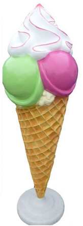 Casa Padrino Luxus Deko Eis im H�rnchen Mehrfarbig H. 220 cm - Gro�es Deko Eis - Wetterbest�ndiges XXL Deko Eis - Gastronomie Dekoration - Eisdielen Dekoration - Restaurant Dekoration