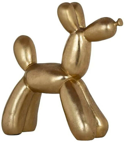 Casa Padrino Luxus Deko Figur Ballon Hund Gold 26,5 x 10,5 x H. 28 cm - Kunstharz Deko Skulptur - Wohnzimmer Deko Accessoires