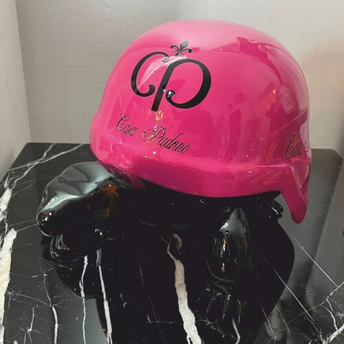 Casa Padrino Luxus Deko Figur Schildkr�te Schwarz / Pink 40 cm - Deko Skulptur