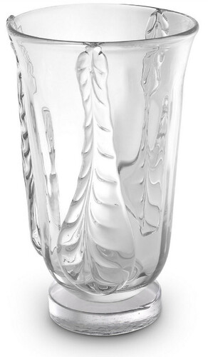 Casa Padrino Luxus Deko Glas Vase  26 x H. 42 cm - Elegante mundgeblasene Blumenvase - Deko Accessoires