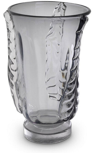 Casa Padrino Luxus Deko Glas Vase Grau  26 x H. 42 cm - Elegante mundgeblasene Blumenvase - Deko Accessoires