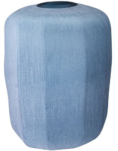 Casa Padrino Luxus Deko Glas Vase Blau  33 x H. 42 cm - Mundgeblasene Blumenvase - Luxus Deko Accessoires