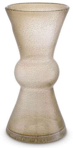 Casa Padrino Luxus Deko Glas Vase Braun  18 x H. 37 cm - Mundgeblasene Blumenvase - Deko Accessoires - Luxus Kollektion