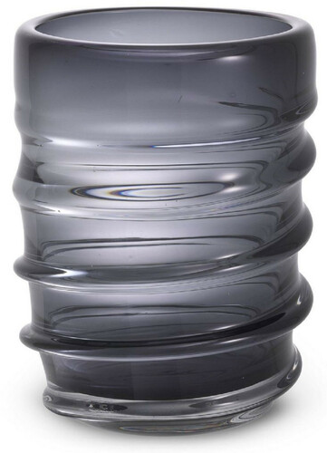 Casa Padrino Luxus Deko Glas Vase Grau  22 x H. 30 cm - Elegante mundgeblasene Blumenvase - Luxus Deko Accessoires
