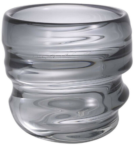 Casa Padrino Luxus Deko Glas Vase Grau  22 x H. 24 cm - Elegante mundgeblasene Blumenvase - Luxus Deko Accessoires