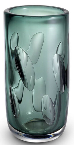 Casa Padrino Luxus Deko Glas Vase Gr�n  14 x H. 29 cm - Elegante mundgeblasene Blumenvase - Wohnzimmer Deko Accessoires