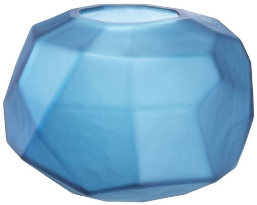 Casa Padrino Luxus Deko Glas Sch�ssel Mattblau  22 x H. 15 cm - Luxus Deko Accessoires