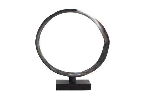 Casa Padrino Luxus Deko Objekt 31,5 x 8 x H. 34 cm - Moderne Skulptur MCM Loop aus Kunstharz und MDF - Luxus Deko Accessoires
