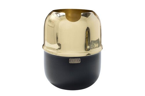 Casa Padrino Luxus Deko Objekt Gold / Schwarz  18 x H. 21,2 cm - Weink�hler aus massivem poliertem Messing mit schwarzem Boden - Luxus Deko Accessoires