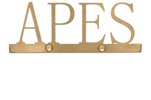 Casa Padrino Luxus Deko Objekt Gold 16,5 x 1,1 x H. 6 cm - Edelstahl Schriftzug Apes in geb�rsteter Goldoptik - Luxus Deko Accessoires