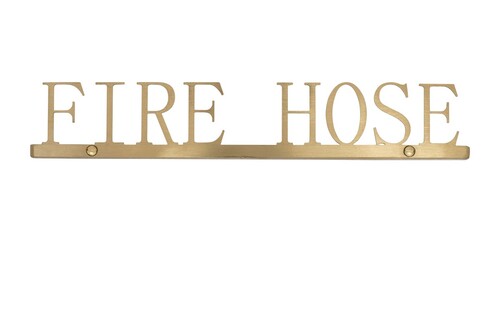 Casa Padrino Luxus Deko Objekt Gold 35,3 x 1,1 x H. 6 cm - Edelstahl Schriftzug Fire Hose in geb�rsteter Goldoptik - Luxus Deko Accessoires