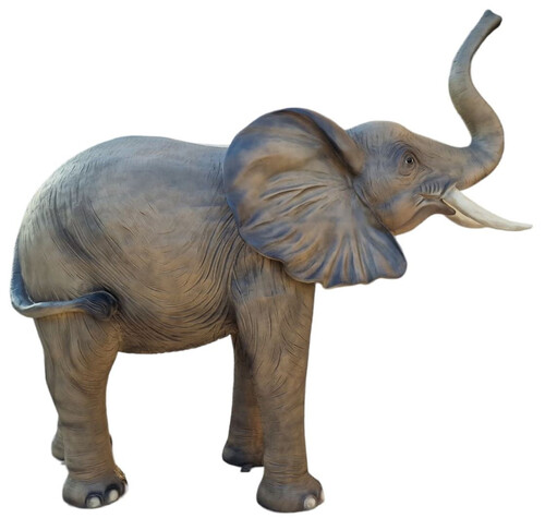 Casa Padrino Luxus Deko Skulptur Elefant Grau / Braun 160 x 66 x H. 160 cm - Gro�e Deko Figur - XXL Deko Skulptur - XXL Deko Figur - Wohnzimmer Deko - Garten Deko - Luxus Deko XXL Figuren