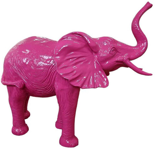 Casa Padrino Luxus Deko Skulptur Elefant Pink 160 x 66 x H. 160 cm - Gro�e Deko Figur - XXL Deko Skulptur - XXL Deko Figur - Wohnzimmer Deko - Garten Deko - Luxus Deko XXL Figuren