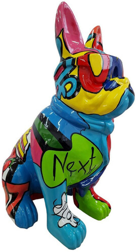 Casa Padrino Luxus Deko Skulptur Hund Bulldogge Bunt H. 78 cm - Gro�e Deko Figur - XXL Deko Skulptur - XXL Deko Figur - Wohnzimmer Deko - Garten Deko - Luxus Deko XXL Figuren