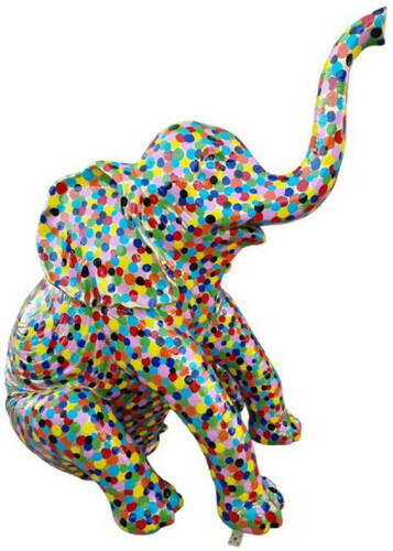 Casa Padrino Luxus Deko Skulptur Elefant Bunt H. 140 cm - Gro�e Deko Figur - XXL Deko Skulptur - XXL Deko Figur - Wohnzimmer Deko - Garten Deko - Luxus Deko XXL Figuren