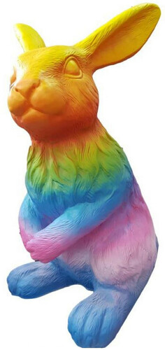 Casa Padrino Luxus Deko Skulptur Hase Bunt H. 120 cm - Gro�e Deko Figur - XXL Deko Skulptur - XXL Deko Figur - XXL Tierfigur - Wohnzimmer Deko - Garten Deko - Luxus Deko XXL Figuren