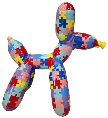 Casa Padrino Luxus Designer Deko Skulptur Ballon Hund Bunt 100 cm - Gro�e Deko Figur - XXL Deko Skulptur - XXL Deko Figur - Wohnzimmer Deko - Garten Deko - Luxus Figuren