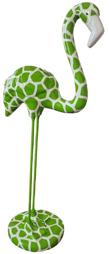 Casa Padrino Luxus Deko Skulptur Flamingo Gr�n / Wei� H. 120 cm - Gro�e Deko Figur - XXL Deko Skulptur - XXL Deko Figur - XXL Tierfigur - Wohnzimmer Deko - Garten Deko - Luxus Deko XXL Figuren