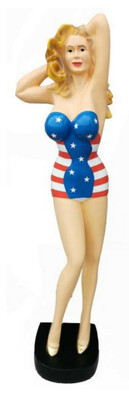 Casa Padrino Luxus Deko Skulptur USA Frau H. 140 cm - Gro�e Deko Figur - XXL Deko Skulptur - XXL Deko Figur - Wohnzimmer Deko - Garten Deko - Luxus Deko XXL Figuren - Luxus Deko XXL Skulpturen