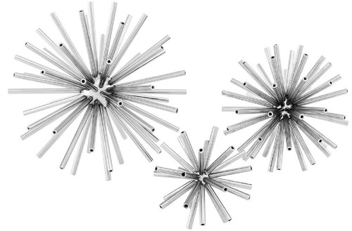 Casa Padrino Luxus Designer Deko Objekte Sterne 3er Set Silber - Moderne Schreibtisch Dekoration 