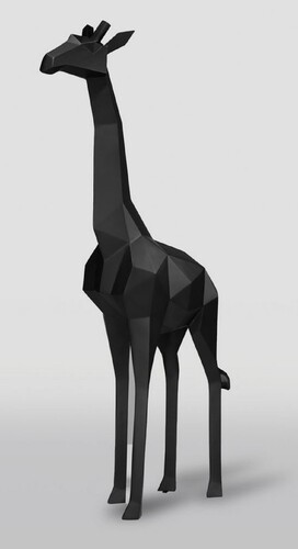 Casa Padrino XXL Deko Skulptur Giraffe Schwarz H. 190 cm