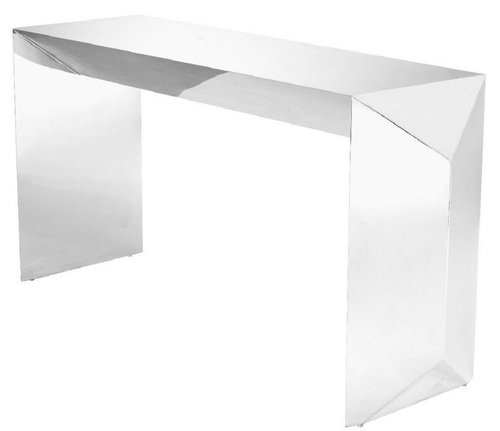 Casa Padrino Luxus Konsole Silber 155 x 45 x H. 76 cm - Edelstahl Konsolentisch - Luxus Qualit�t