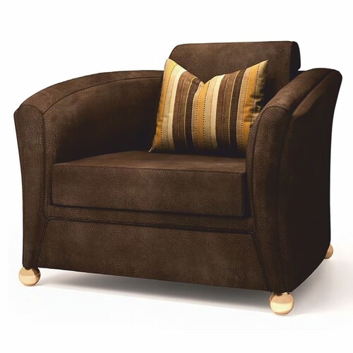 Casa Padrino Luxus Wohnzimmer & Hotel Leder Sessel Dunkelbraun / Bronze - Made in Italy