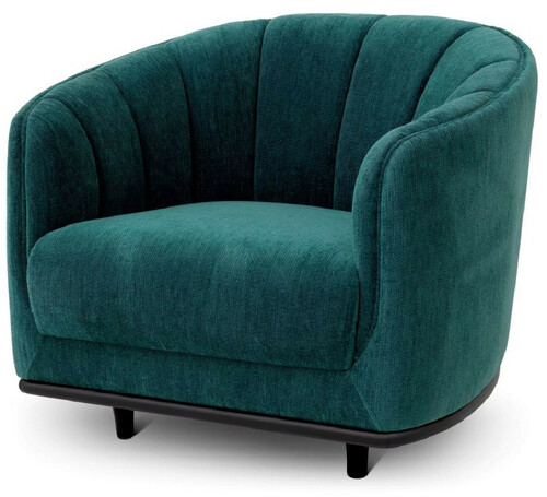 Casa Padrino Luxus Sessel Gr�n / Schwarz 87 x 86 x H. 74,5 cm - Wohnzimmer Sessel - Hotel Sessel - Wohnzimmer M�bel - Hotel M�bel - Luxus M�bel - Wohnzimmer Einrichtung - Luxus Einrichtung