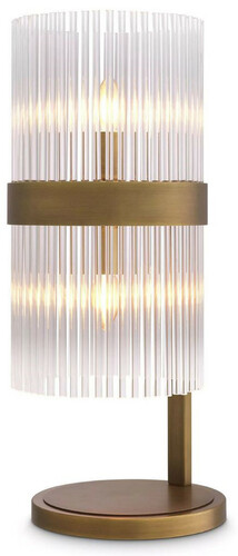 Casa Padrino Luxus Tischleuchte Antik Messingfarben 28 x 23,5 x H. 60,5 cm - Elegante Schreibtschleuchte im Retro Stil - Luxus Kollektion