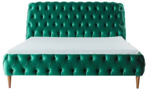 Casa Padrino Luxus Chesterfield Doppelbett Gr�n / Braun - Verschiedene Gr��en - Modernes Bett mit Matratze - Schlafzimmer M�bel