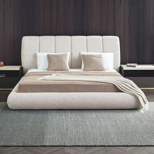 Casa Padrino Luxus Doppelbett Hellgrau 180x200 cm - Schlafzimmer & Hotel M�bel