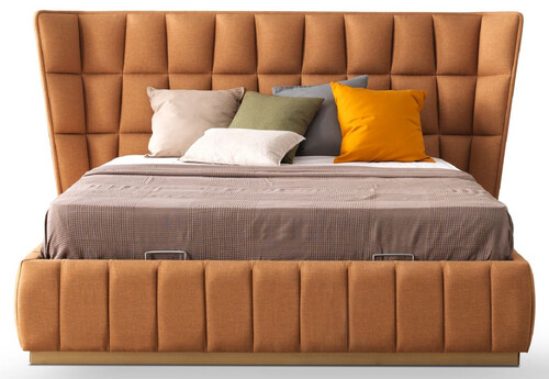 Casa Padrino Luxus Doppelbett Hellbraun / Beige 247 x 214 x H. 126 cm - Massivholz Bett - Schlafzimmer M�bel - Hotel M�bel - Luxus M�bel - Luxus Einrichtung