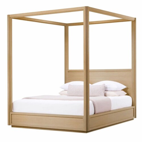 Casa Padrino Luxus Himmelbett Naturfarben 228,5 cm - Schlafzimmer & Hotel M�bel