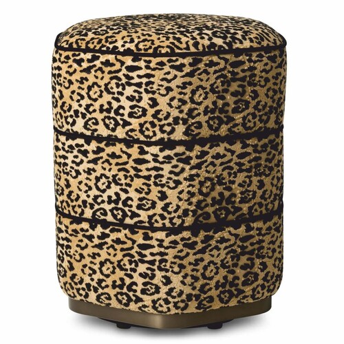 Casa Padrino Luxus Hocker Leopard / Bronze H. 54 cm - Luxus Hotel M�bel