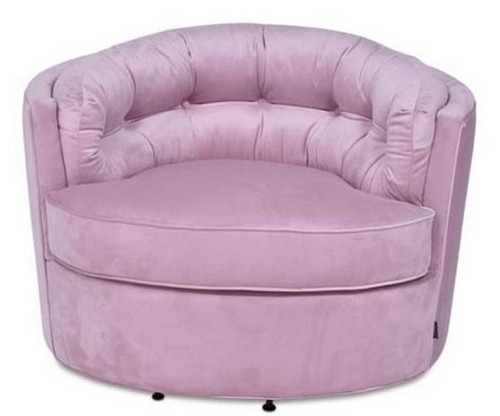 Casa Padrino Luxus Drehsessel Rosa 90 x 86 x H. 71 cm - Samt Sessel - Wohnzimmer Sessel - Wohnzimmer M�bel