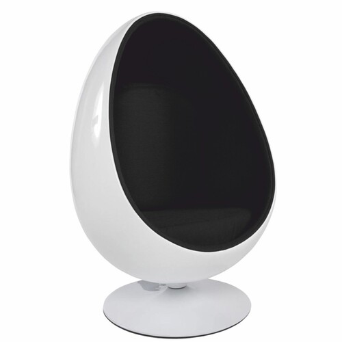 Casa Padrino Luxus Drehsessel Wei� / Schwarz H. 133 cm - Luxus M�bel