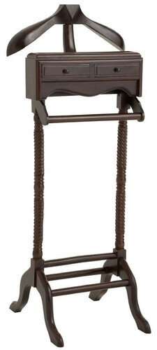 Casa Padrino Luxus Mahagoni Dressboy mit 2 Schubladen Dunkelbraun 51 x 46,5 x H. 123 cm - Kleiderst�nder - Garderobenst�nder - Stummer Diener - Schlafzimmer Accessoires - Hotel Accessoires