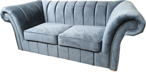 Casa Padrino Luxus 2er Sofa Hellgrau 170 cm - Chesterfield M�bel Grau
