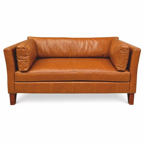 Casa Padrino Luxus Leder Sofa Braun / Dunkelbraun 180 cm - Wohnzimmer M�bel - Echtleder M�bel - B�ro M�bel - Luxus M�bel