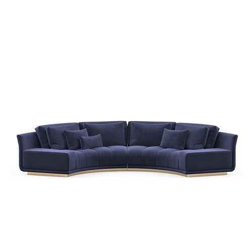 Casa Padrino Luxus Ecksofa Dunkelblau - Hochwertige Verarbeitung - Moderne Wohnzimmer M�bel - Luxus Qualit�t
