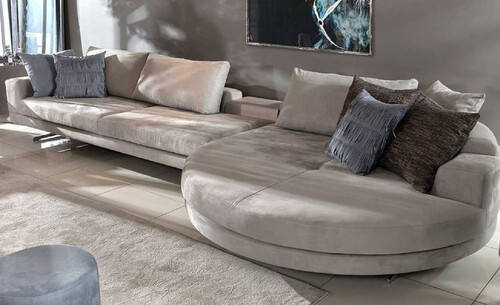 Casa Padrino Luxus Ecksofa Grau / Silber 430 x 100 x H. 65 cm - Wohnzimmer Sofa - Wohnzimmer M�bel - Luxus M�bel - Luxus Wohnzimmer Einrichtung